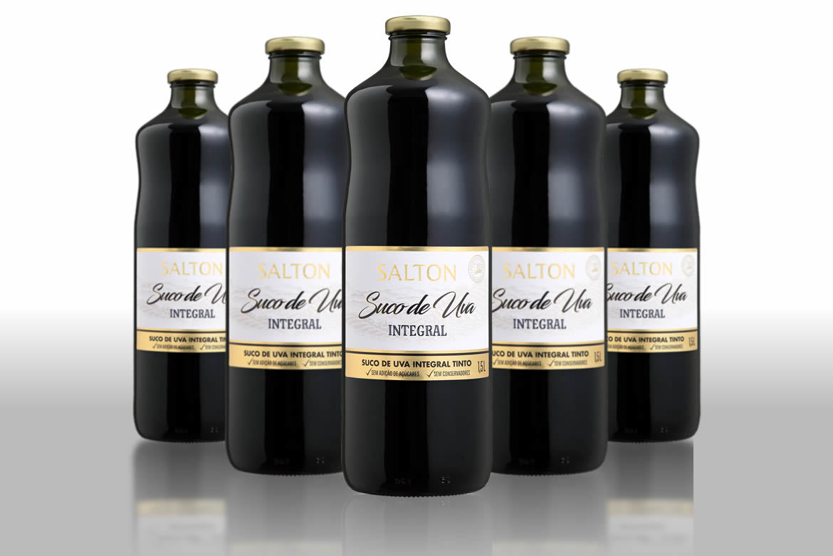 Nova versão de 1,5 litro do Suco de Uva da Salton é envasada com garrafa Verallia