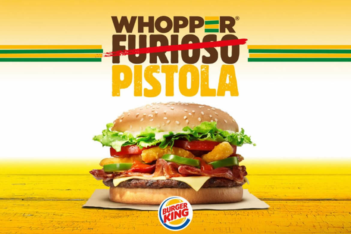 “Whopper Furioso” vira “Whopper Pistola” em ação do Burger King