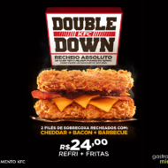 Só o recheio? Conheça o Double Down, lançamento do KFC