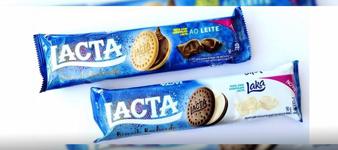 Lacta lança biscoitos recheados Chocolate ao Leite e Laka